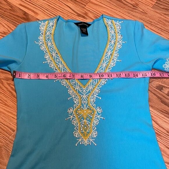 Sexy Moda Dress, Aqua Ribbed Knit Dress by Victoria’s Secret, Small - Picture 3 of 5